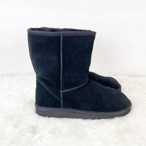 Koolaburra by Ugg 8 Womens Black Suede Short Shearling Boots - Picture 2 of 9